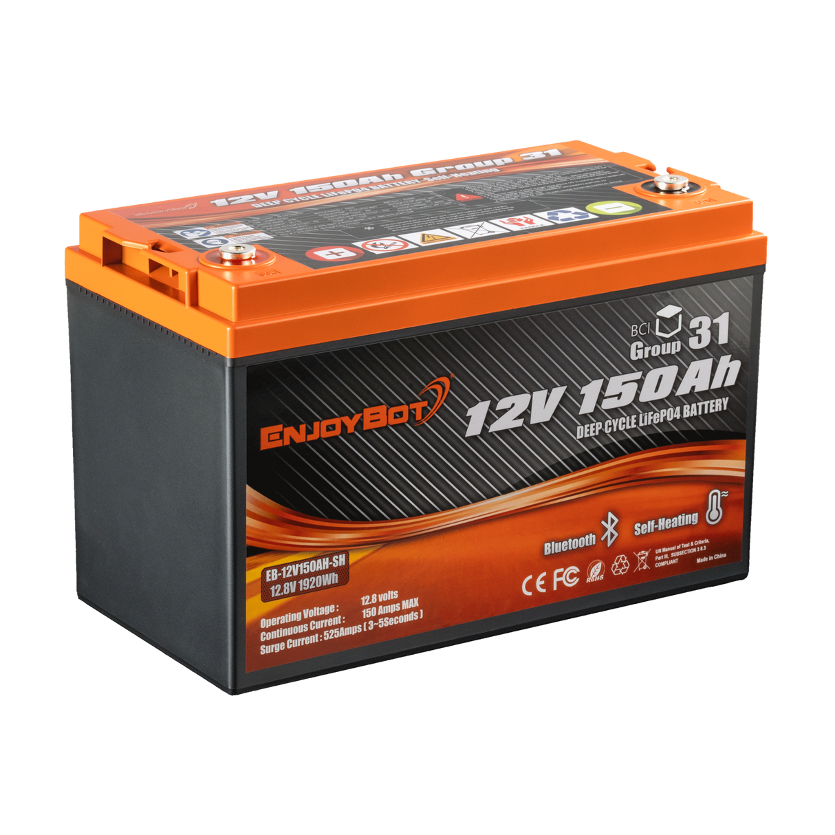 12V 150Ah Enjoybot LiFePO4 Lithium Battery | Group 31