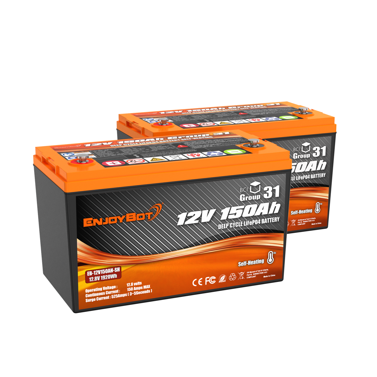 24V 150Ah Enjoybot Battery Kit | 2-Pack Combination