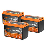 Enjoybot 12V 100Ah Bluetooth Lithium Battery_3 Pack