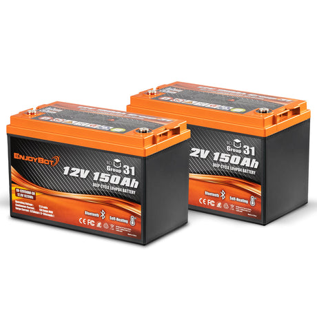 Enjoybot 12V 150Ah Self-Heating & Bluetooth Lithium Battery_2 Pack