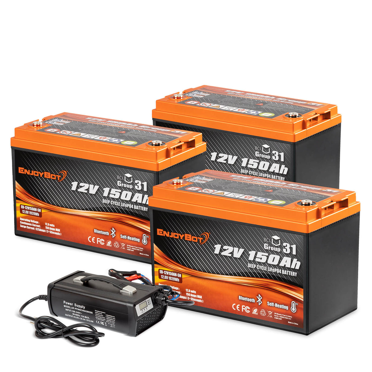 36V 150Ah Enjoybot Battery Kit | 3-Pack Combination