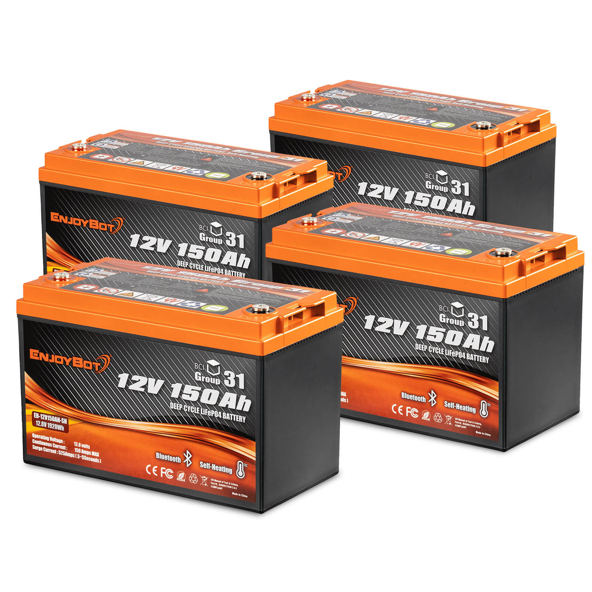 48V 150Ah Enjoybot Battery Kit | 4-Pack Combination