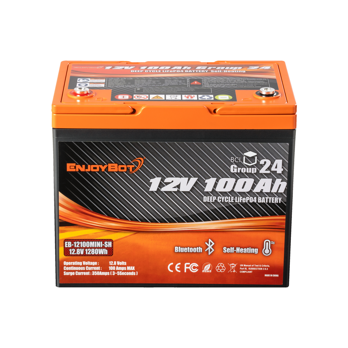 12V 100Ah Enjoybot LiFePO4 Lithium Battery | Group 24-1