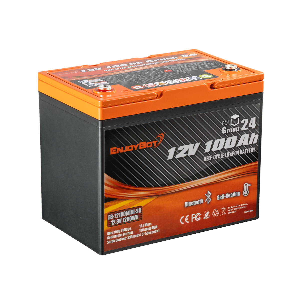 12V 100Ah Enjoybot LiFePO4 Lithium Battery | Group 24-3