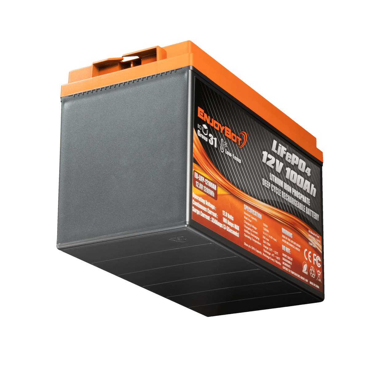 12V 100Ah Enjoybot LiFePO4 Lithium Battery | Group 31-2