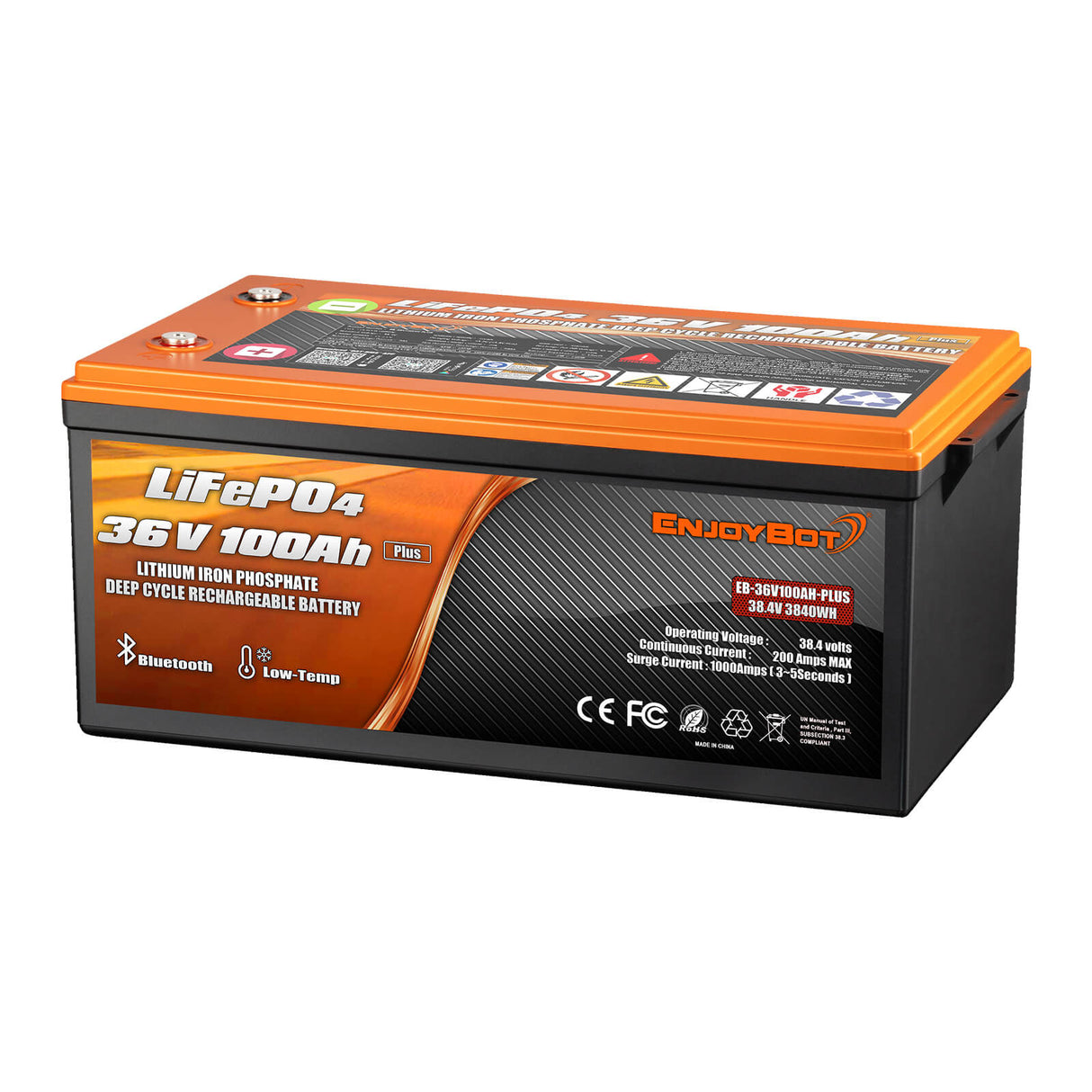 Enjoybot 36V 100AH Plus Lithium Golf Cart Battery with Bluetooth & Low-Temp Protection_1 Pack