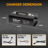 Enjoybot 43.8V 20A LiFePO4 Lithium Battery Charger | Ring Terminal | 0V Charging Activation